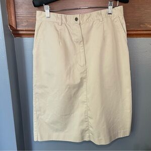 Vintage L.L. Bean Khaki Midi Skirt Size 12